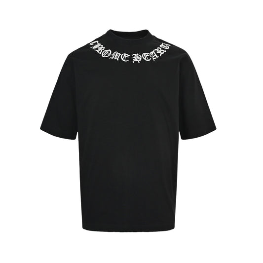 Chrome Hearts/Chrome Heart 26ss Sanskrit embroidered neckline short sleeves