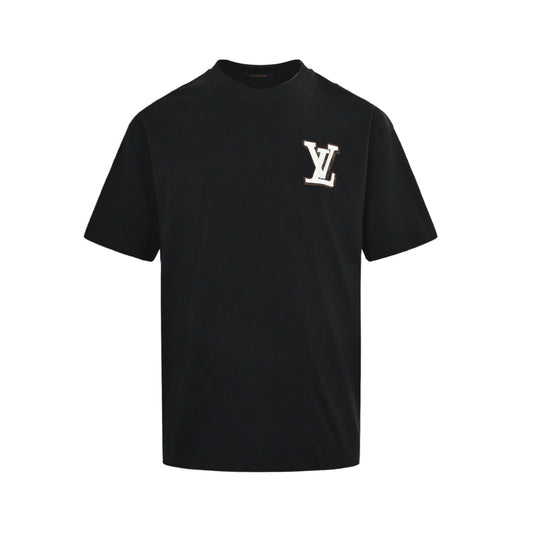 Louis Vuitton front and rear leather letter short sleeves