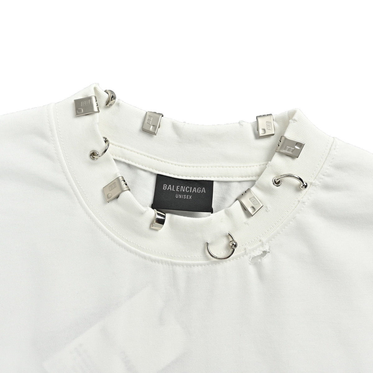 Balenciagag/Balanciaga rivet perforated short sleeves