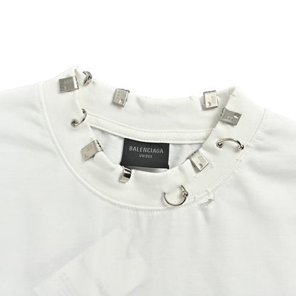 Balenciagag/Balanciaga rivet perforated short sleeves