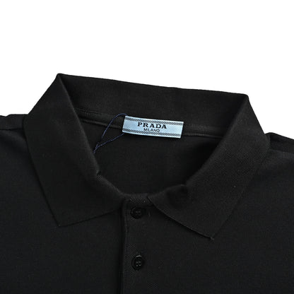 Prada red trim triangle logo Polo short sleeves