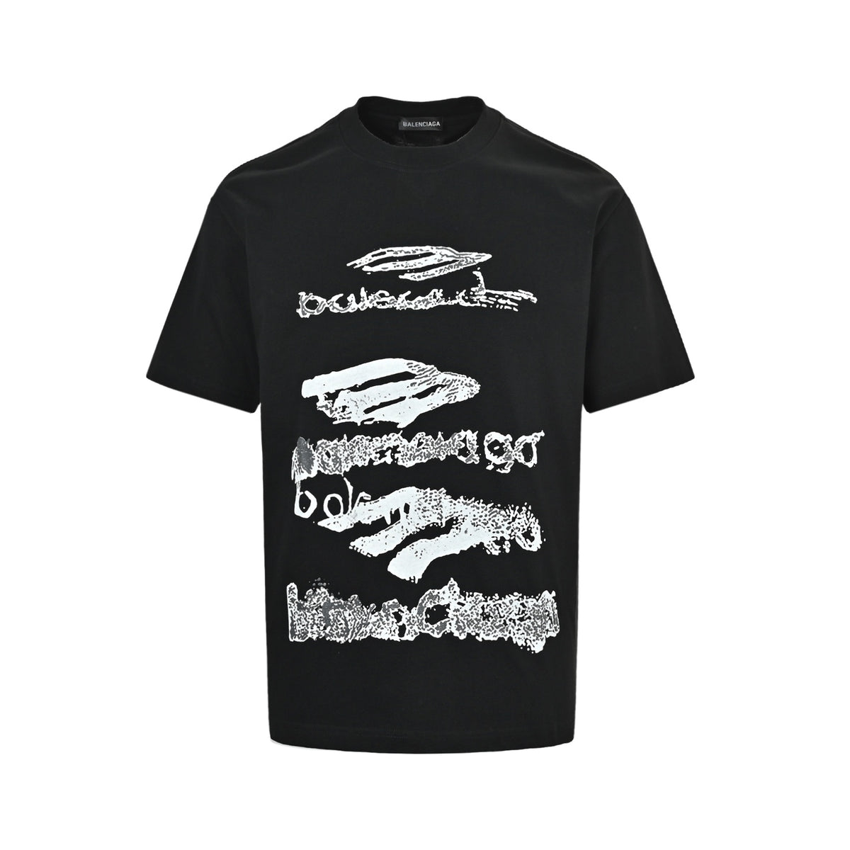 Balenciaga 26ss multi-layer stacked graffiti printed short sleeves