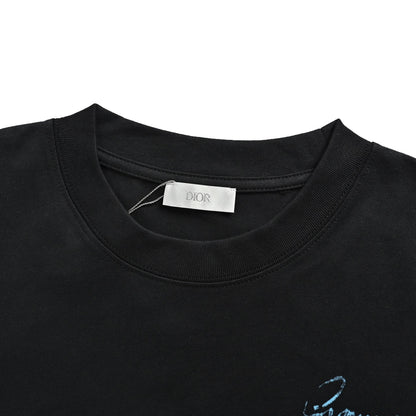 Dior camellia embroidered short sleeves