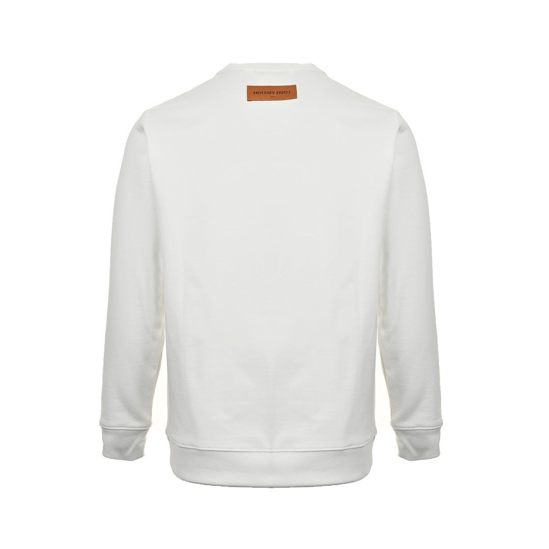 Louis Vuitton 24FW graffiti hand-painted pumpkin round neck sweatshirt