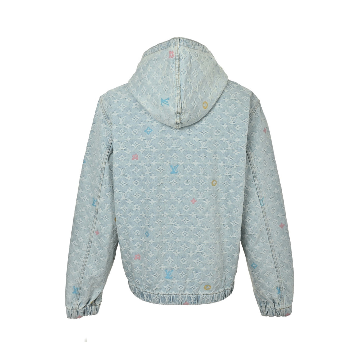 Louis Vuitton 25Fw old flower jacquard embroidered zipper hooded denim jacket