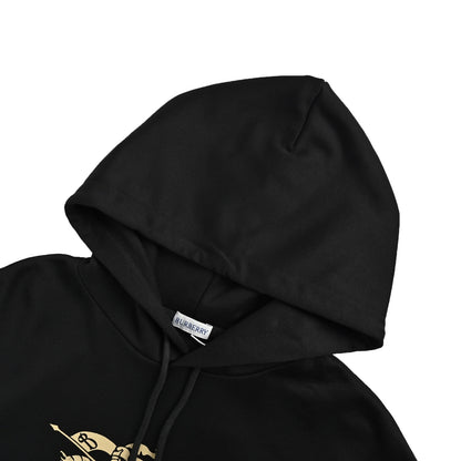 Burberry war horse plaid gradient equestrian knight hooded sweatshirt