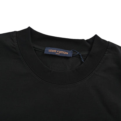 Louis Vuitton short sleeves with small logo on the chest and letter embroidery on the back