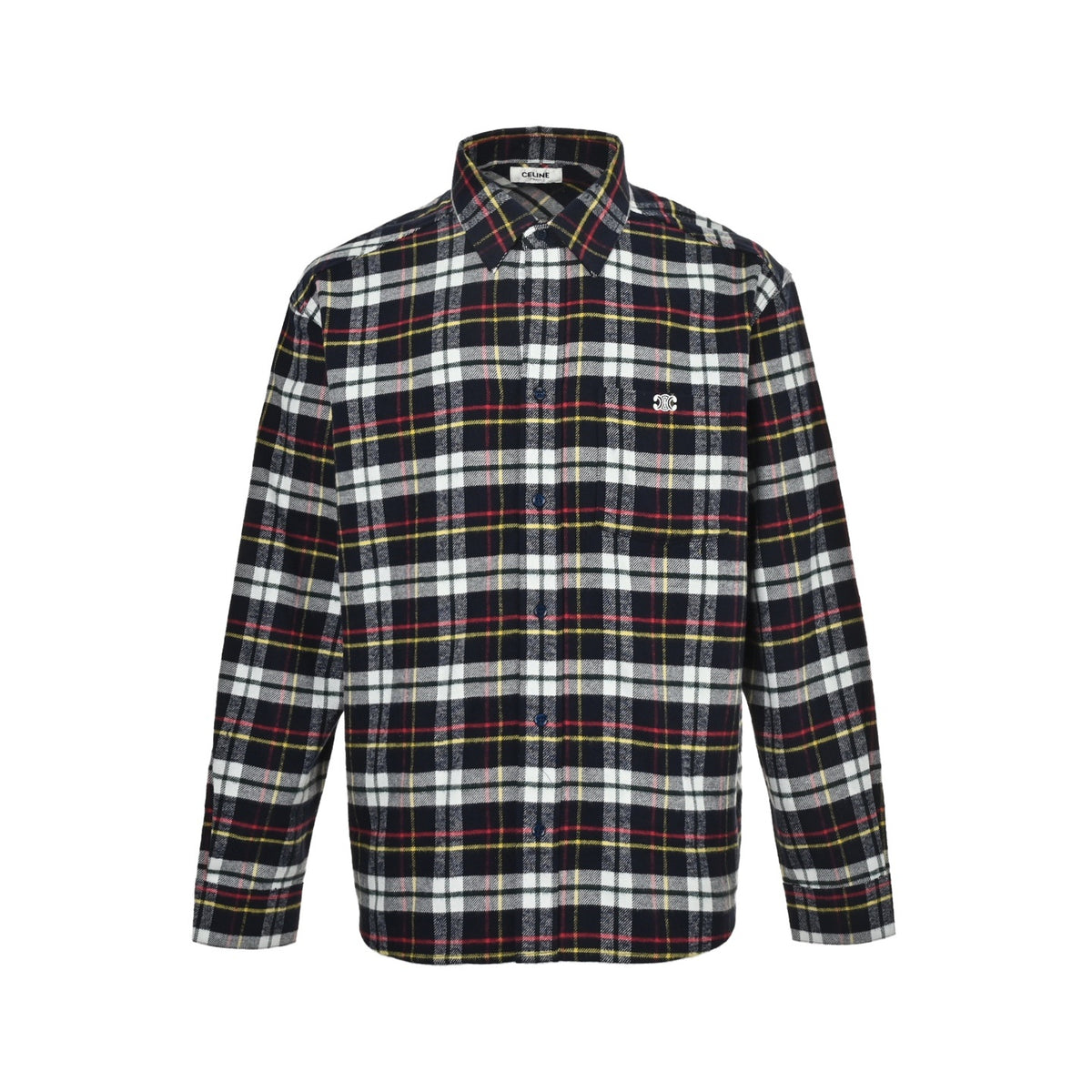 Celine Arc de Triomphe plaid long-sleeved shirt