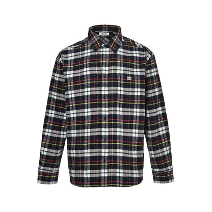 Celine Arc de Triomphe plaid long-sleeved shirt