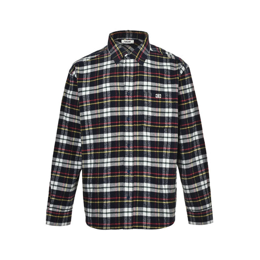 Celine Arc de Triomphe plaid long-sleeved shirt