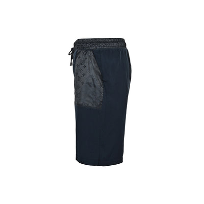 Louis Vuitton knitted jacquard splicing nylon inlaid drawstring shorts