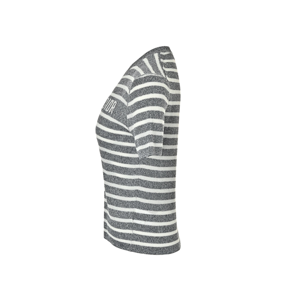 Dior 26ss letter jacquard striped linen knitted short sleeves