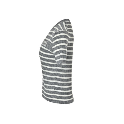 Dior 26ss letter jacquard striped linen knitted short sleeves