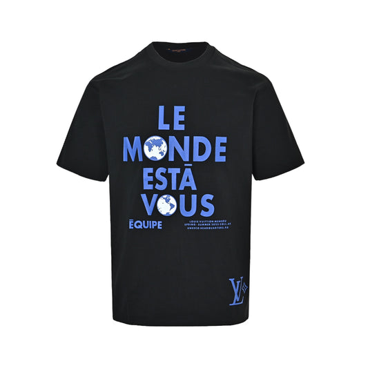 Louis Vuitton Earth letter slogan printed short sleeves