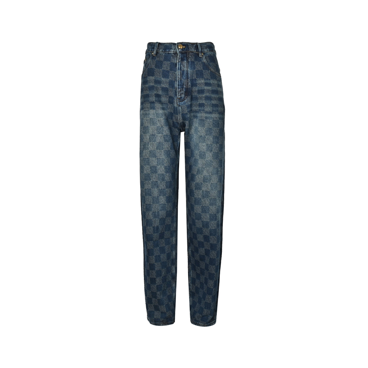 Louis Vuitton Damier checkerboard skateboard jeans