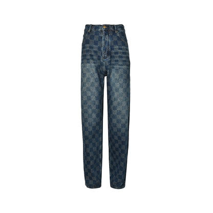 Louis Vuitton Damier checkerboard skateboard jeans