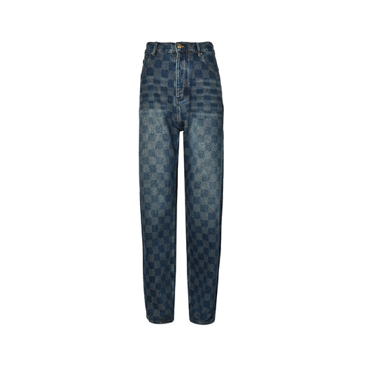 Louis Vuitton Damier checkerboard skateboard jeans
