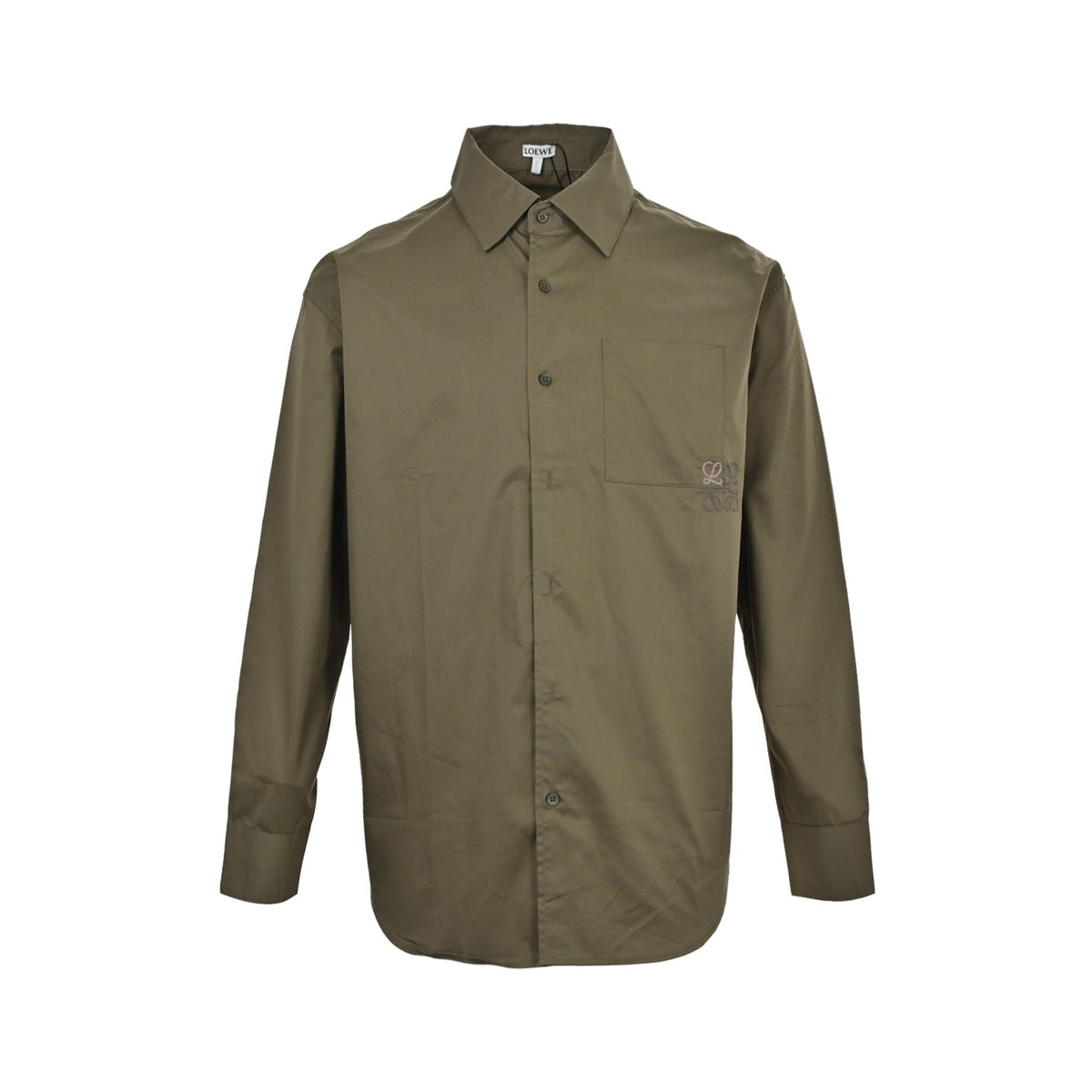 Loewe/Luoyiwei Anagram two-color embroidered patch pocket long-sleeved shirt