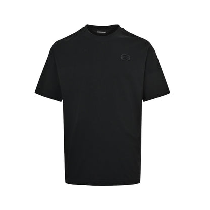 Balenciaga double-ring patch embroidered short sleeves