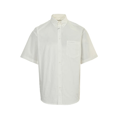 Balenciaga 25ss red tape back short-sleeved shirt