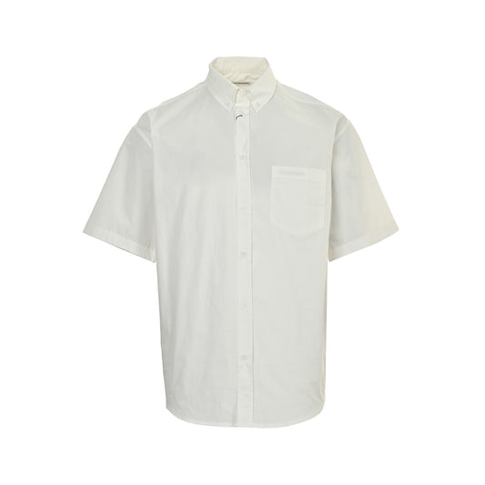 Balenciaga 25ss red tape back short-sleeved shirt