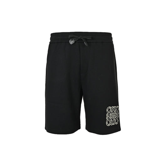 Loewe/Luo Yiwei stitched leather three-dimensional logo shorts