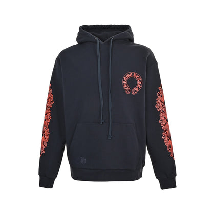 Chrome Hearts/Chrome Heart 25Fw Navy Red Sanskrit Scroll Hooded Sweatshirt