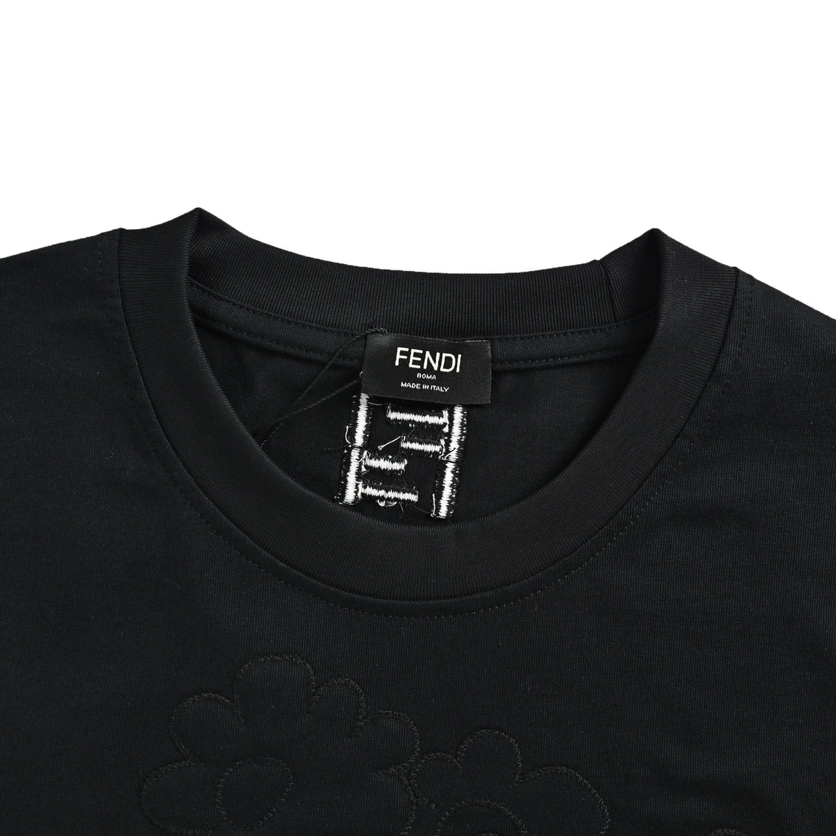 Fendi appliqué embroidery embroidery round neck short sleeves