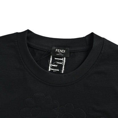 Fendi appliqué embroidery embroidery round neck short sleeves