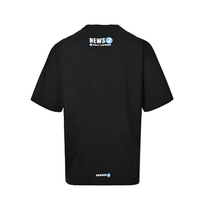 NO PUBLIK Watermelon NEWS 2 damaged letter washed and distressed printed short sleeves