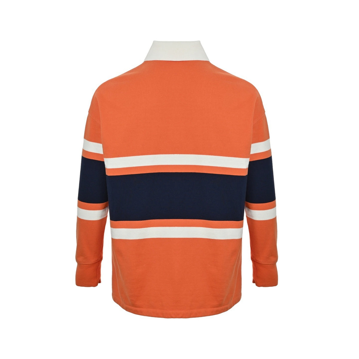Loewe/Luoyiwei 25Fw embroidered logo contrast striped lapel Polo sweatshirt