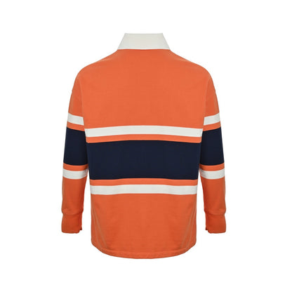 Loewe/Luoyiwei 25Fw embroidered logo contrast striped lapel Polo sweatshirt