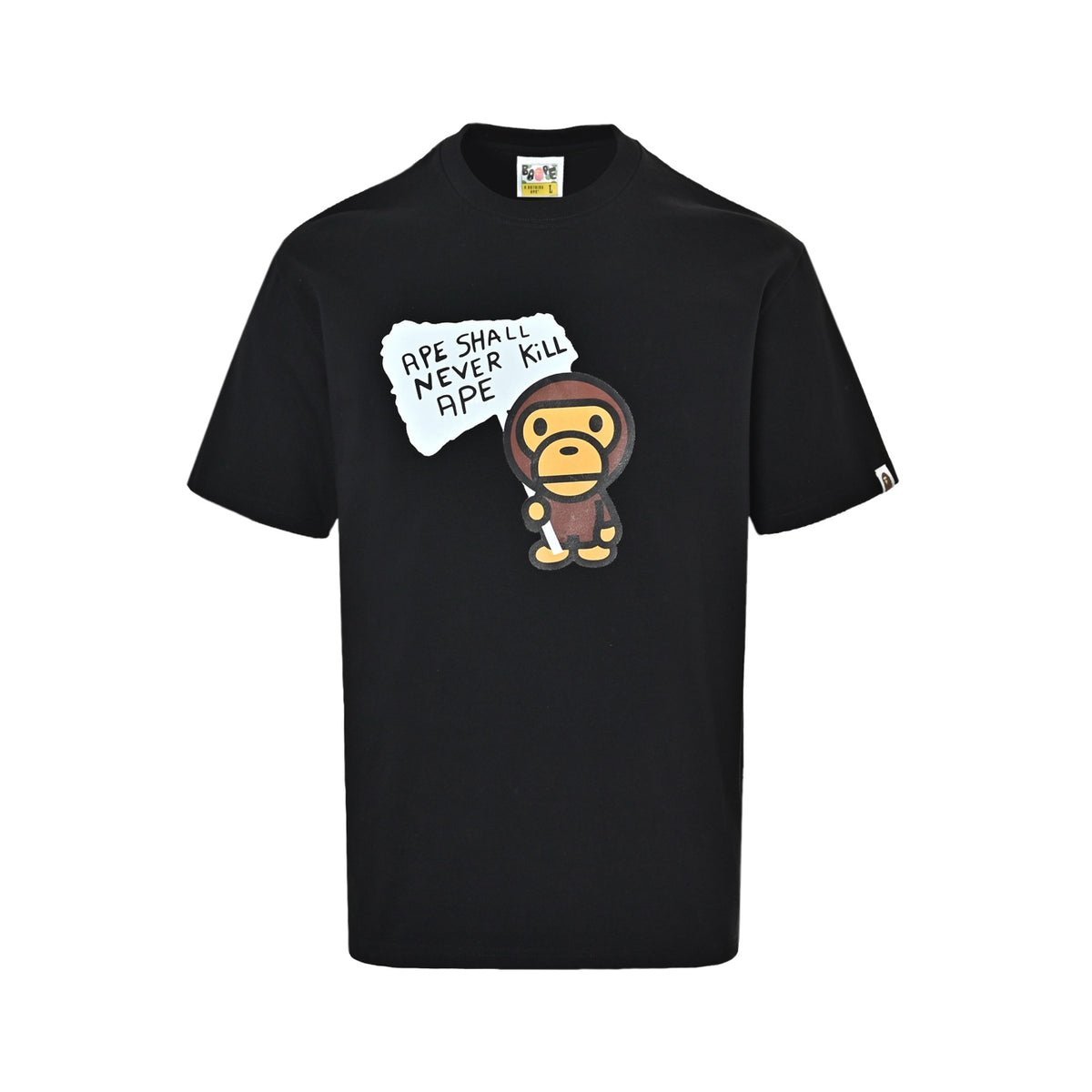 Bape little monkey letter print short sleeves