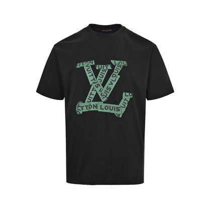Louis Vuitton green tape presbyopic print short sleeves