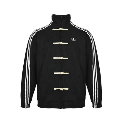 Adidas / Adidas New Year Limited Shamrock Embroidered Logo Suede Tang Suit Plate Button Jacket