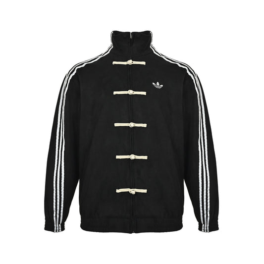 Adidas / Adidas New Year Limited Shamrock Embroidered Logo Suede Tang Suit Plate Button Jacket