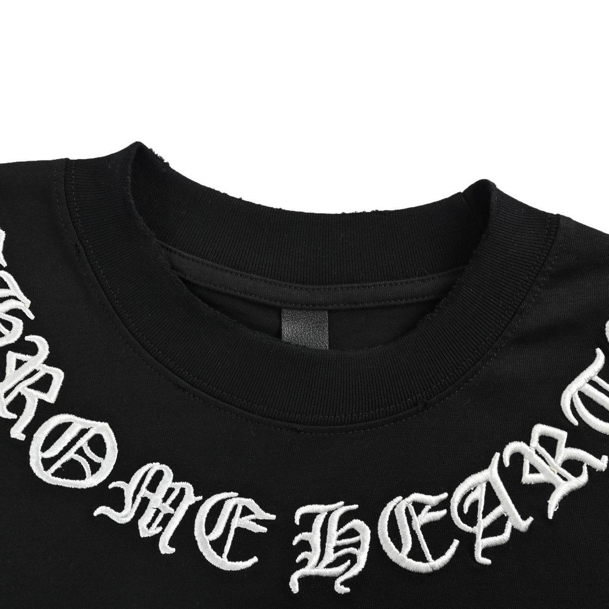 Chrome Hearts/Chrome Heart 26ss Sanskrit embroidered neckline short sleeves