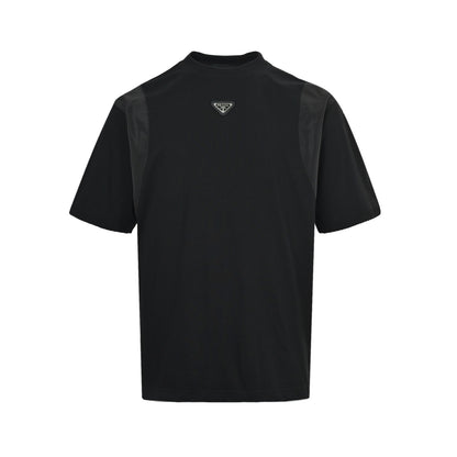 Prada triangle logo stitching side zipper short sleeves