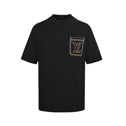Louis Vuitton 25ss line fake pocket embroidered short sleeves
