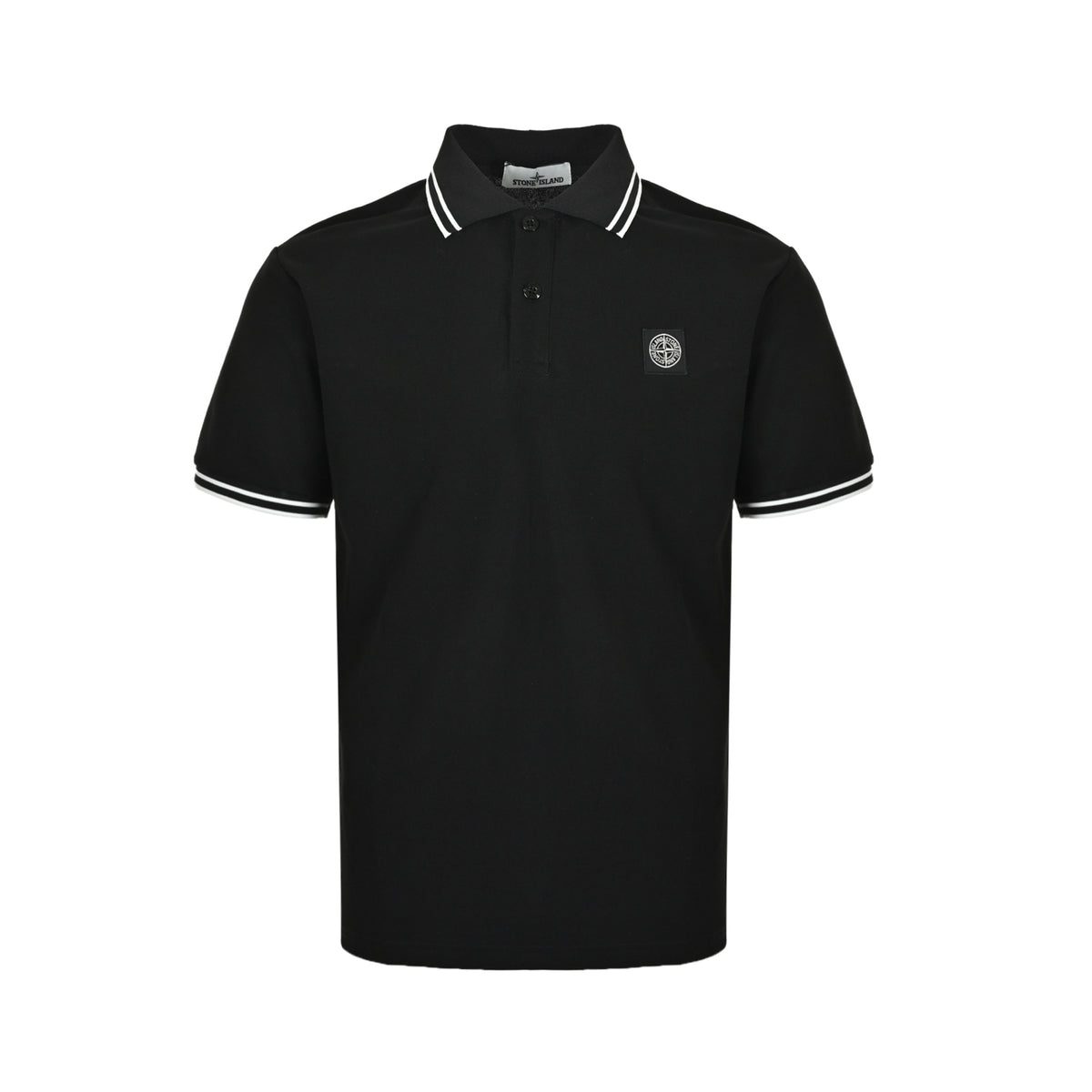 Stone Island compass stripe trim knitted Polo short sleeves
