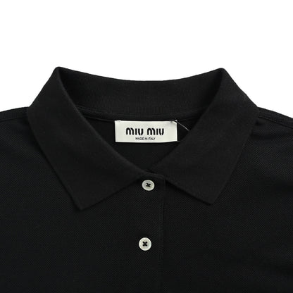 Miu Miu 24Fw Miu small label embroidered polo long sleeves