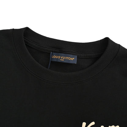 Louis Vuitton 24ss back sun foam printed short sleeves