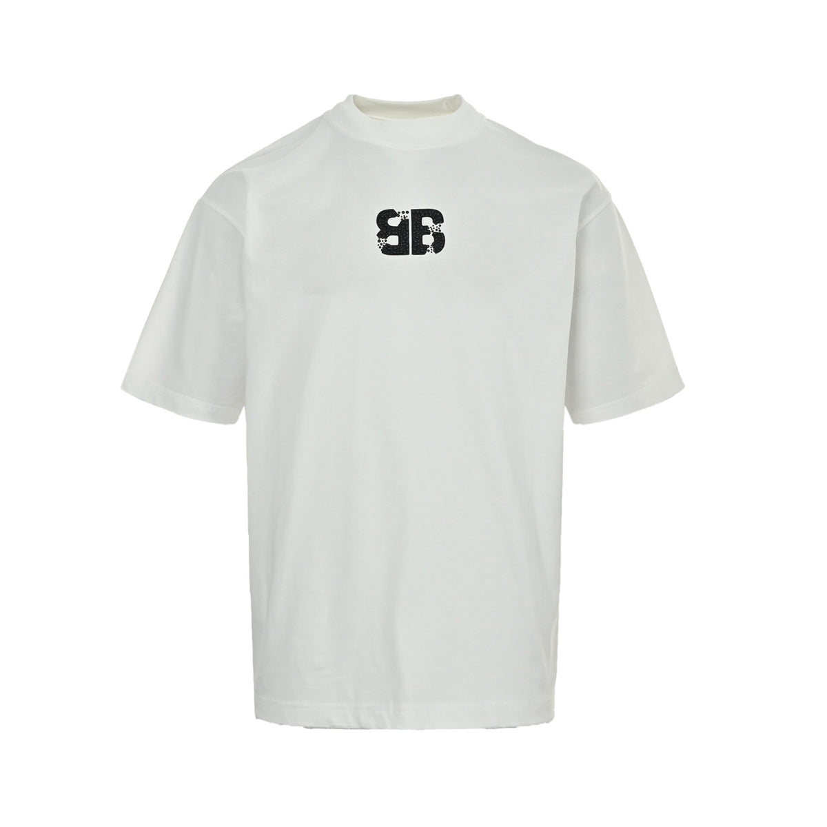 Balenciaga 26ss hot beaded letters washed hole short sleeves