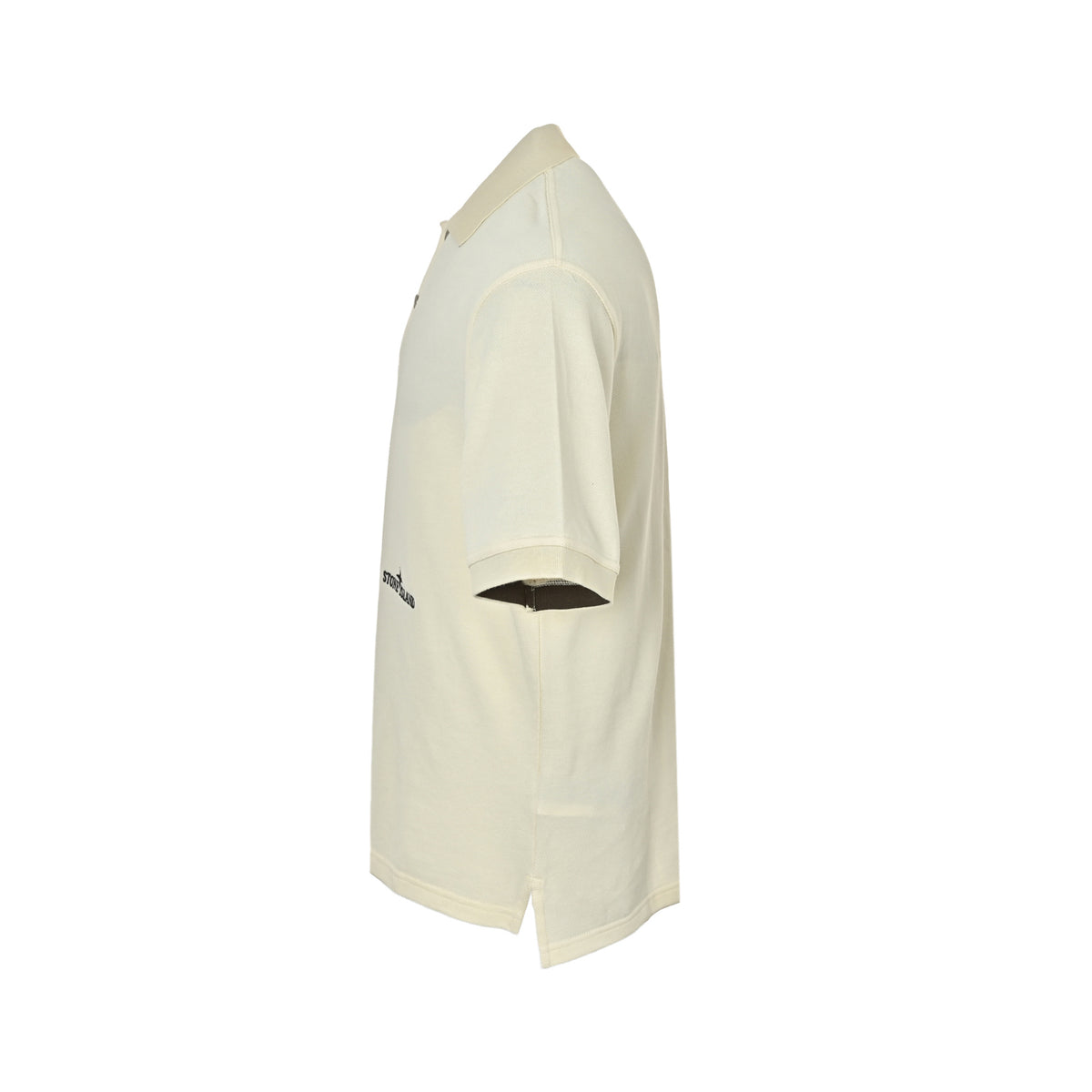 Stone Island off-white embroidered logo knitted Polo short sleeves