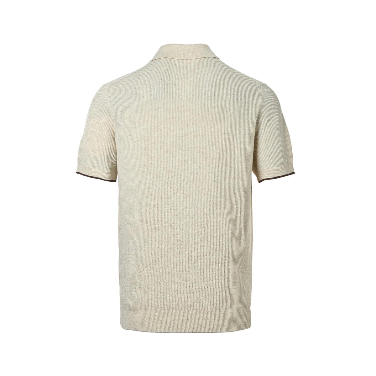 BRUNELLO CUCINELLI BC Solid Lapel Rib Knit Polo Short Sleeve