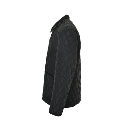 Burberry Corduroy collar pocket quilted plaid cotton jacket
