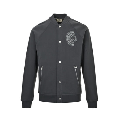 Hermes/Hermès saddle stud patch embroidered jacket jacket