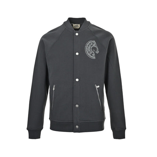 Hermes/Hermès saddle stud patch embroidered jacket jacket