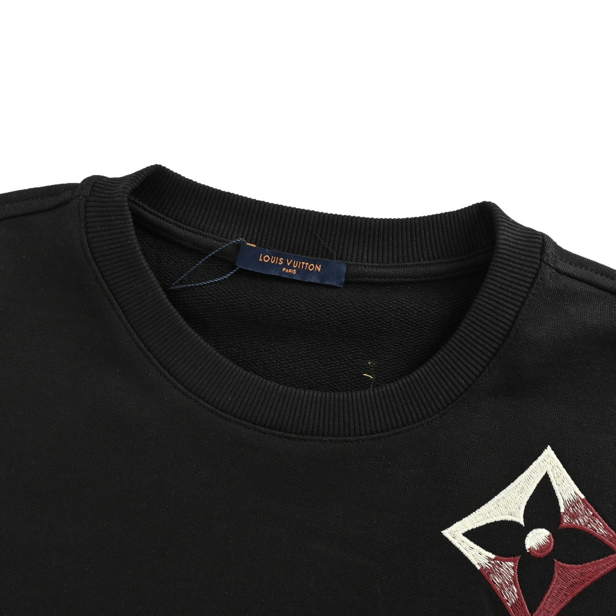 Louis Vuitton 25Fw contrasting color four-flower embroidery crew neck sweatshirt