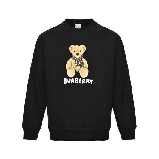 Burberry 25Fw cartoon scarf bear round neck sweatshirt